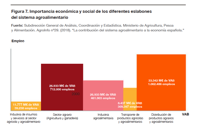 Importancia económica y social de los diferentes eslabones del sistema agroalimentario